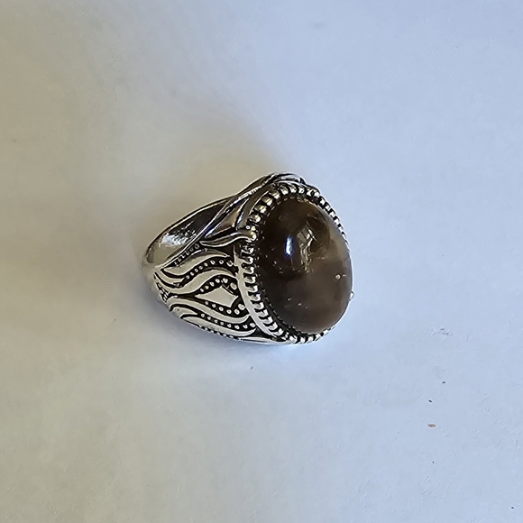 MEN S CLASSIC STYLE TIGER EYE NEW SIZE 11 STAINLESS STEEL SILVER RING - Picture 1 of 4